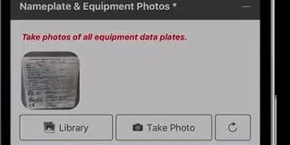AI System Profiler capture step in measureQuick: a photographed equipment data plate ready to be read into the system profile