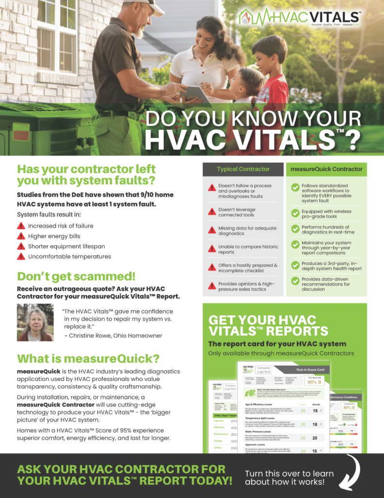 measureQuick HVAC Vitals Customer Flyer Sample Page1