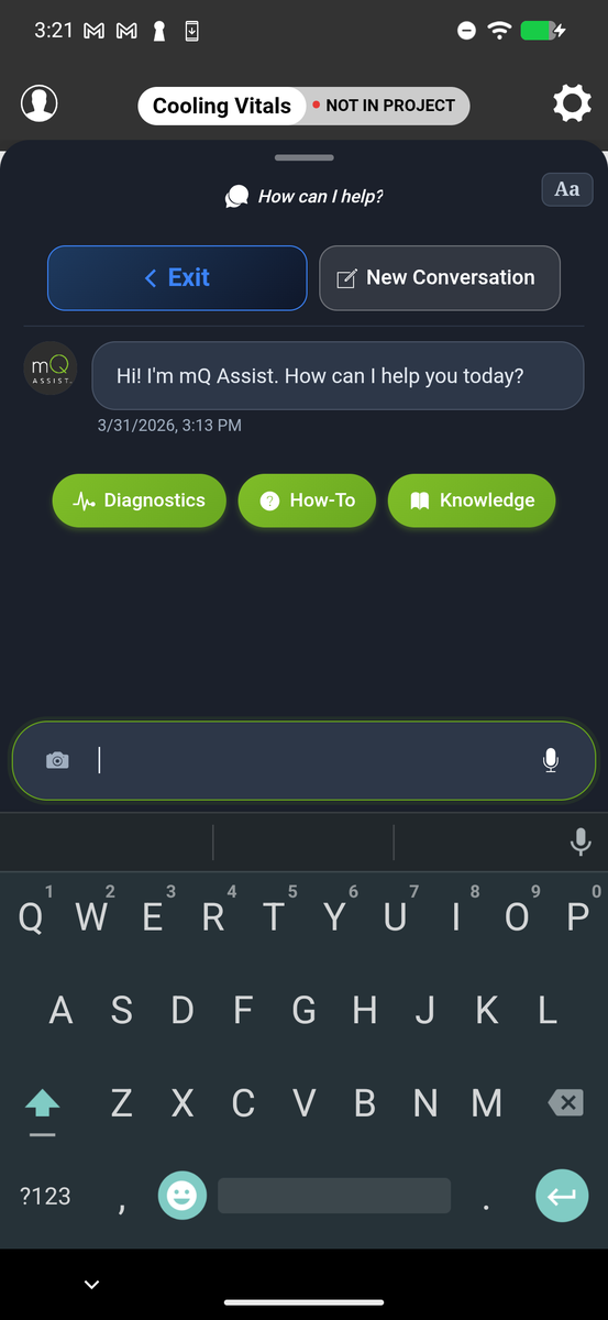 AI Assist voice conversation on a diagnostic question